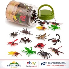 60 Miniature Insect Figurines in Storage Tube for Educational Play and Fun
