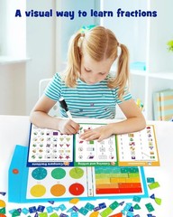Interactive Magnetic Fraction Puzzle with 102 Colorful Learning Pieces