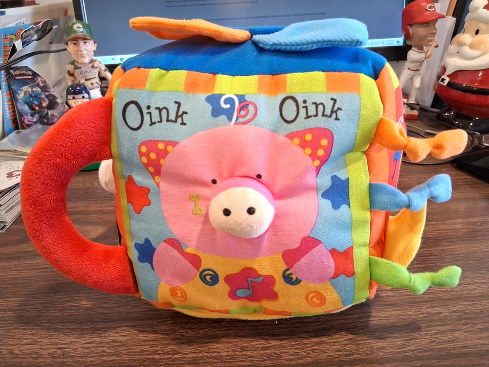 MELISSA & DOUG K’s Kids MUSICAL FARMYARD SOFT CUBE SQUARE PLUSH TOY ANIMAL NOISE