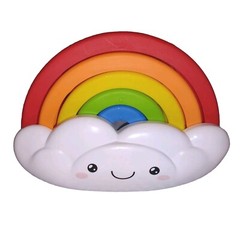 Rainbow Stacking Toy Cloud Plastic 6pc Set Hand Eye Coordination