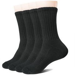 Men’s Cushioned Cotton Crew Socks for Work Sport Casual | 90% Cotton, Seamles…