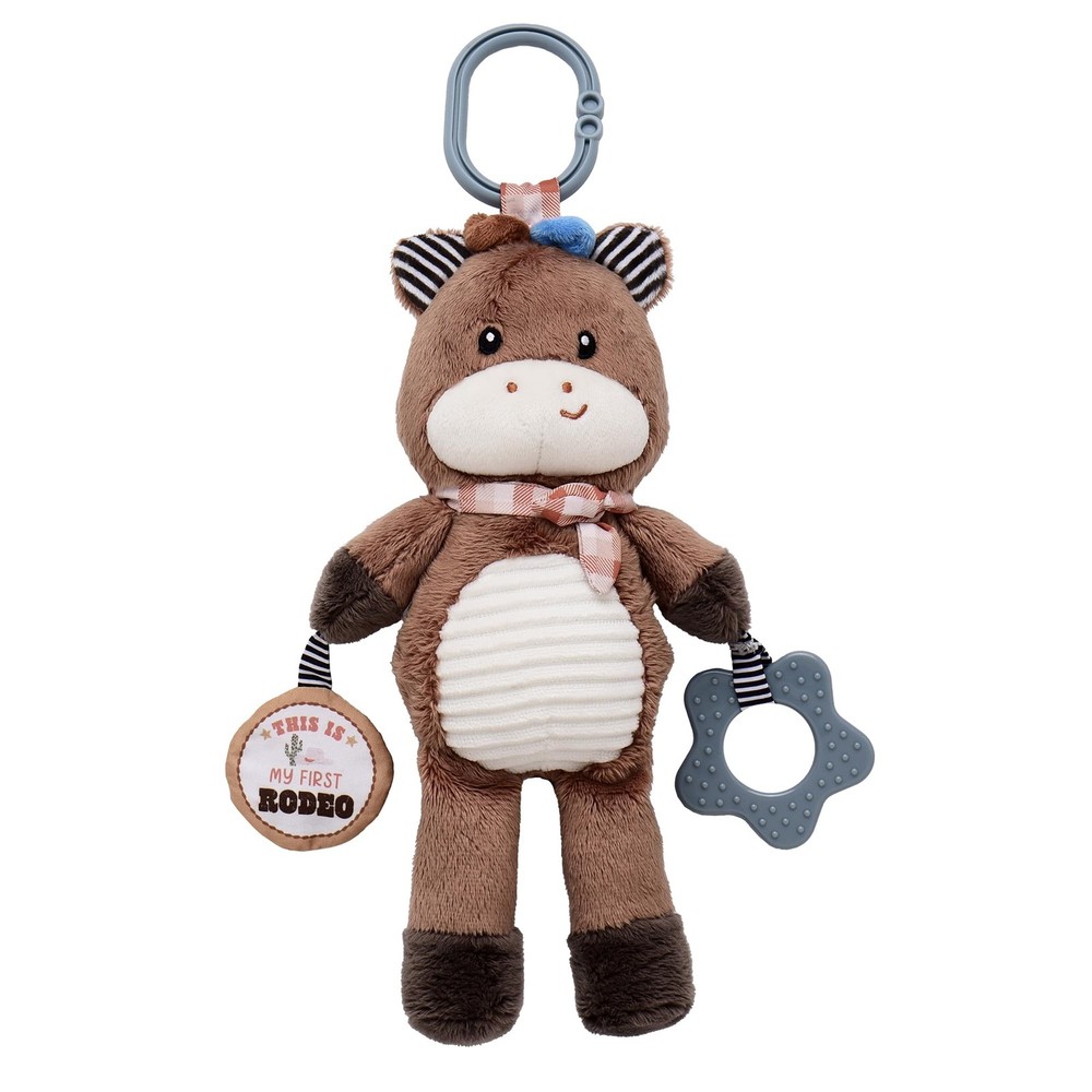 Plush Horse 14 inch Activity Toy with Crinkle, Rattle, Teether and Travel Hoo…