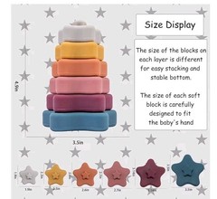 Silicone Star Stacking Rings Baby Toy Montessori Soft Teether Tower NEW