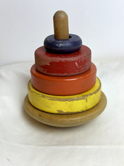 Wood Stacking Stone Blocks Montessori Play Kit Toy Multicolor