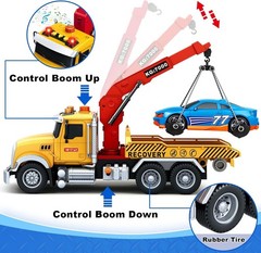 Kids Toys for 3 4 5 6 7 Years Old Boys, 15″ Large Tow Truck Toy, Friction Powere