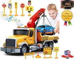 Kids Toys for 3 4 5 6 7 Years Old Boys, 15″ Large Tow Truck Toy, Friction Powere