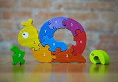 BeginAgain Number Snail Puzzle – Educational Wooden Number Puzzle – Kids 3 and