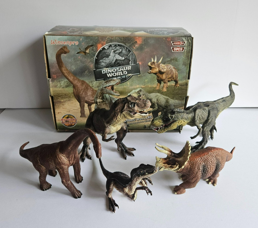 Winsenpro 5PCS Jumbo Dinosaur Set,13” Realistic Looking Dinosaur Toy Set for …