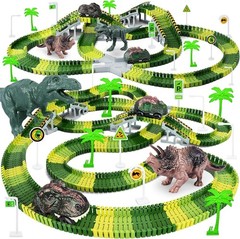 Dinosaur Toys,Create A Dinosaur World Road Race,Flexible Track Playset and 2 …