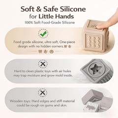 Baby Blocks Stacking for Babies Silicone Soft Building Blocks Teethers Montes…