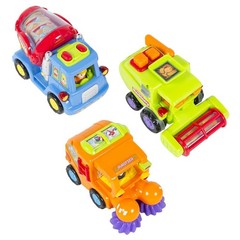 Toy Truck Set 3pcs Friction Powered Christmas Gift for Kids 1, 2, 3 years – NEW