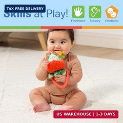 Melissa & Doug Peek-a-Boo Berry Take-Along Toy with Teether, Clip-On Stroller To