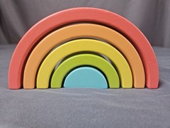 LOVEVERY Toy Montessori Wooden Rainbow Stacker Set Toddler 20 months