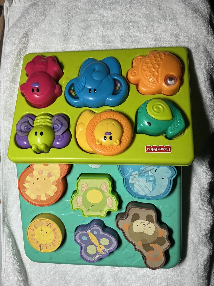 Fisher Price Animal Puzzle Toy Lot Baby Toddler Shape Sorter Learning Set