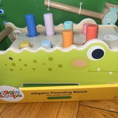 Gigglescape Alligator Pounding Bench With Wooden Hammer Push & Pull Toy For Kids