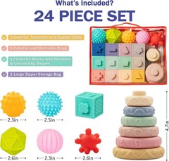Baby Toys 6-12 , Montessori Toy for Babies 6-12 , Incl Stacking Building Bloc…