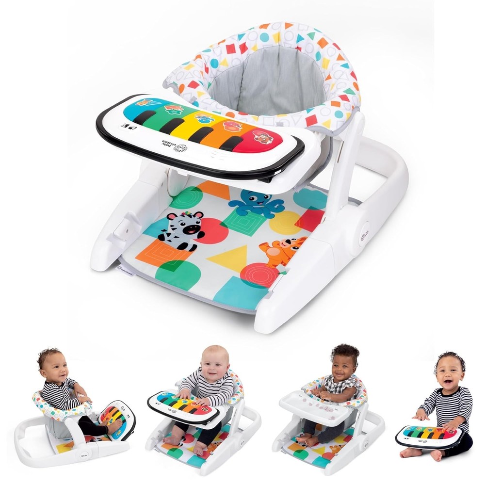 Baby Einstein 4-in-1 Kickin’ Tunes Learn-to-Sit Music & Language Floor Seat, wit