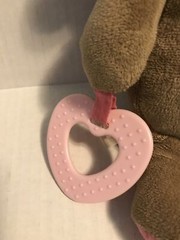 Child Of Mine Carters Brown Monkey Plush Pink Dots 10″ Rattle Crinkle Teether
