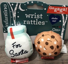Infantino Go Gaga! Holiday Wrist Rattles – Milk & Cookie For Santa 0 Months +