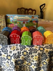Learning Toy for Toddlers 1 2 3 Year Old, 10 Farm Animal Toys & 10 Barns, Cou…