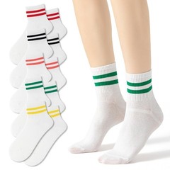 Fszsaa Novelty Socks For Women – Striped Retro Mini Crew Sporty Calf Casual C…