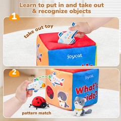 Baby Toys 6-12 Months – Mystery Soft Box with 10 Sensory Objects, Rattle,