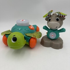 Fisher Price Linkimals LOT OF 5 Owl Moose Koala Sloth Turtle TESTED/WORK