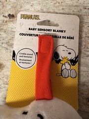 Peanuts Snoopy 12.5″ Inch Sensory Crinkle Blanky & Teether Feet Activity Toy