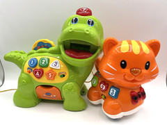 VTech Chomp & Count Dino and Catch-Me-Kitty Interactive Educational Toys WORKING