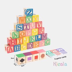 26pcs Wooden ABC Letters Building Blocks Learning Education Toys Kids gift