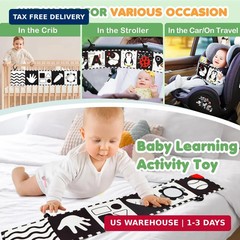 BBWOO High Contrast Baby Toys for Newborn, Tummy Time Mirror, Black and White Ba