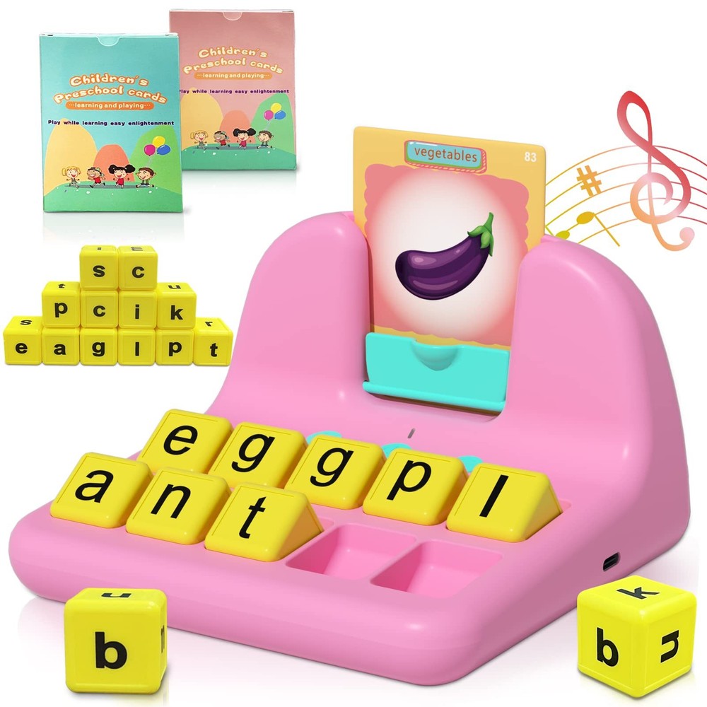 440 Sight Word Talking Learning Flash Card Speech Montessori Toy Toddlers (Pink)