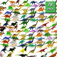 Dinosaur Toy Set – 78 Mini Figures Including T-rex & Stegosaurus for Parties