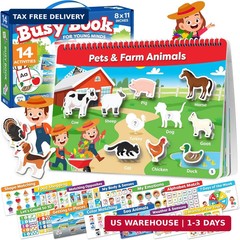 Montessori Preschool Busy Book for Toddlers Ages 3 and Up – Preassembled – Presc
