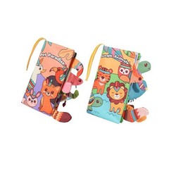 Baby 3D Soft Cloth Books Safe Tear-Resistant Animal Tails Crinkle Paper Beeper