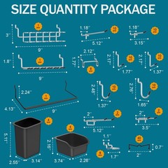 Peg Board Kit, Includes Pegboard and Accessories,with Hooks and Bins,Peg Boar…