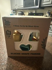 Wheat Straw Blocks Shape Pairing for 18+ Months Babies and Toddlers 16 Pieces