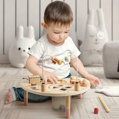 8 in 1 Montessori Activity Table Wooden Sensory Toy for Toddlers 18M+