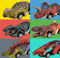 Dinobros Dinosaur Toy Pull Back Cars Lot of 11 Roadster Dino Cars Ages 3 and up