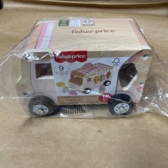 Fisher-Price Wood Toddler Toy Ice Cream Truck Shape Sorter Set, 9 Wooden Pieces