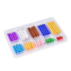 Montessori Math Toys Material for Toddlers 10 Sets of Colord Bead Chains 1-10