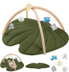 Green Leaf Baby Play Mat 5 Detachable Toys Learn Play Early Development Unisex