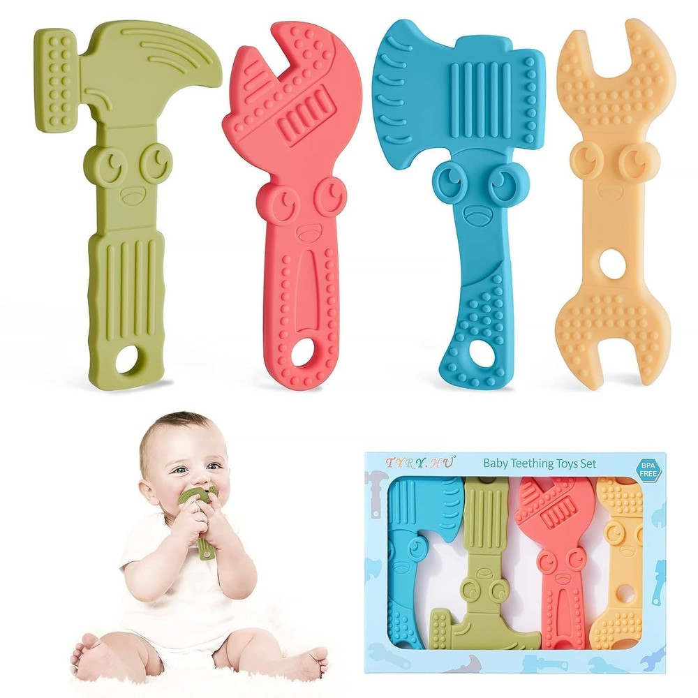 TYRY.HU Baby Teething Toys for Babies 0-6 Months 6-12 Months, BPA Free Set A