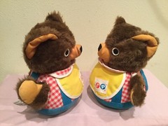 VTG. FISHER PRICE TWIN TEDDY BEAR CHIME ROLY POLY LOT OF TWO, MEXICO, 719