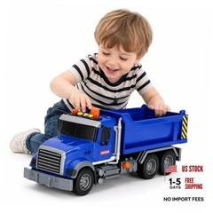 14″ Blue Large Toy,Construction Trucks for Boys Girls 3 4 5 6 7 8 Dump Truck