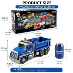 14″ Blue Large Toy,Construction Trucks for Boys Girls 3 4 5 6 7 8 Dump Truck