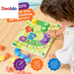 Wooden Color Matching Puzzle for Toddlers 2+ Years – Montessori Pegboard Button