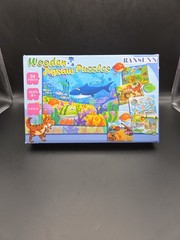 Ransunn Wooden Kids Jigsaw Puzzles 6 Pack Ages 3+, 24 Piece Puzzles. New in Box