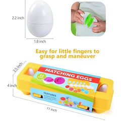 12PCS Matching Eggs Toy Color & Shape Sorting Puzzle Montessori Educational Lear