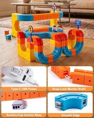 Electric Train Set for Kids, 3D Cube Track with Gravity Deluxe Set(147pcs)
